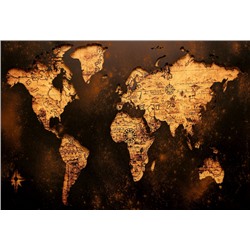 Декобокс. Карта мира.  60*90 см (с поталью)