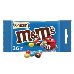 Конфеты шоколадные драже M&M's Криспи 36гр 1шт
