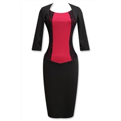 115053 Платье мод.17106 цвет. чёрный/красный
