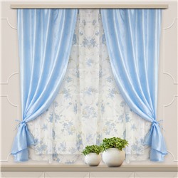 Комплект штор для кухни Романтика 285*160 голубой