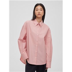 Рубашка свободного кроя с защипами, розовый