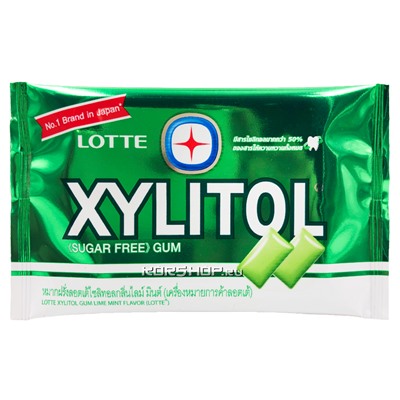 Жевательная резинка Лайм и Мята Xylitol Lime Mint Thai Lotte, Таиланд, 11,6 г