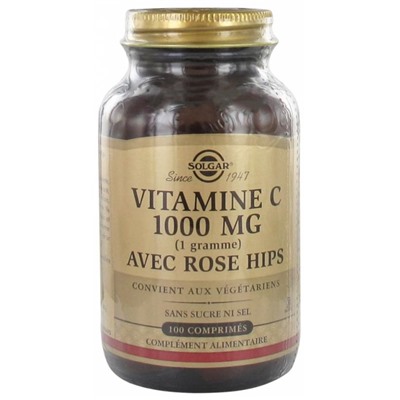 Solgar Vitamine C 1000 mg avec Rose Hips 100 Comprim?s