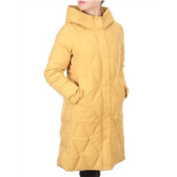 2158 MUSTARD Пальто зимнее облегченное  женское YINGPENG (150 гр. холлофайбер) размер S - 42 российский