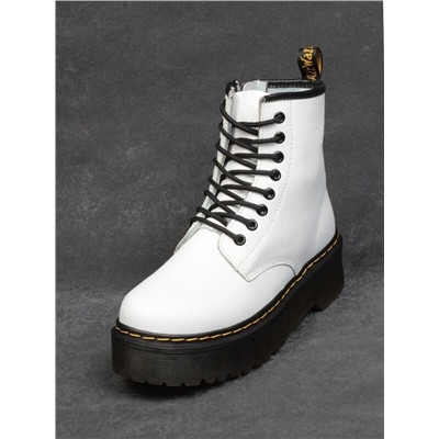 01-B6020-2 WHITE Ботинки демисезонные (натуральная кожа)