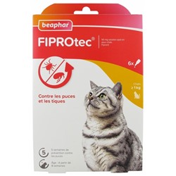 Beaphar Fiprotec 50 mg Solution Spot-on Chats 6 Pipettes