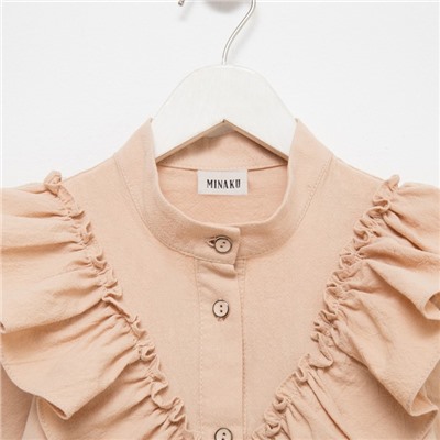 Блузка для девочки MINAKU цвет бежевый, рост 128 см