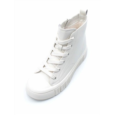 04-YSN2285-2 WHITE Ботинки женские зимние (натуральная кожа, шерсть)