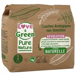 Love and Green Couches ?cologiques Pure Nature 32 Couches Taille 1 Naissance (2 ? 5 Kg)
