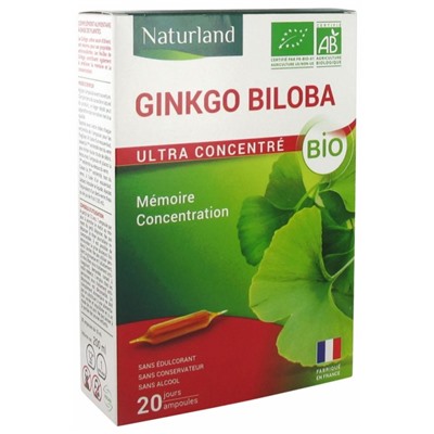 Naturland Ginkgo Biloba Bio 20 Ampoules