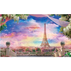 Фотобаннер, 250 × 150 см, с фотопечатью, люверсы шаг 1 м, «Вид на Париж»