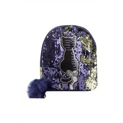 091671 Рюкзак с реверсивными пайетками цв. т.синий