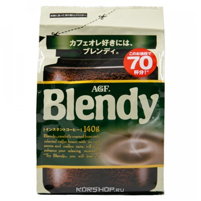 Натуральный растворимый агломер. кофе Стандарт Blendy AGF, Япония, 140 г Акция