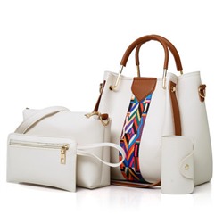 Комплект сумок из 4 предметов, арт А11, цвет: кремово-белый