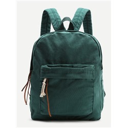 Тёмно-зелёный холщовый рюкзак