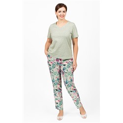 Пижама с брюками, светло-зеленый (681-2)