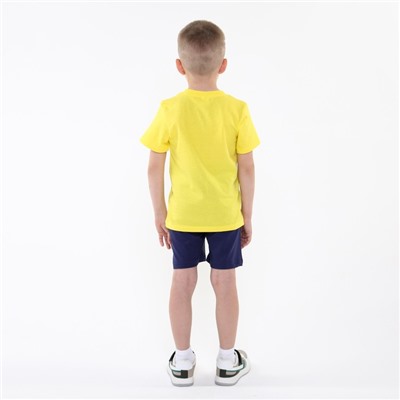 Комплект (футболка, шорты) для мальчик, цвет желтый, рост 116 см
