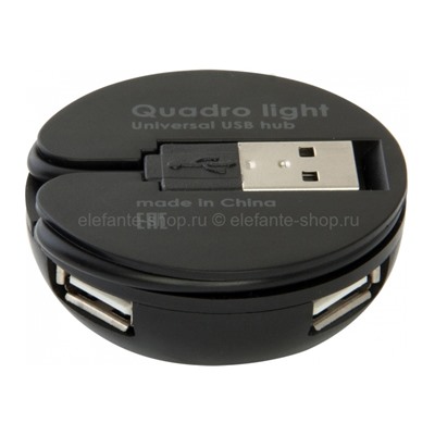 Разветвитель HUB USB 2.0 Defender Quadro Light 4Port Black (UM)