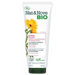 NatandNove Bio 2en1 Apr?s-Shampoing Masque Doux Calendula 200 ml
