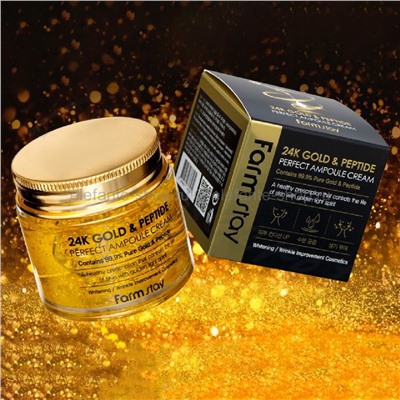 Ампульный крем с пептидами Farmstay 24K Gold & Peptide Ampoule Cream 80ml (51)