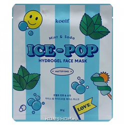 Гидрогелевая маска для лица с мятой и газировкой Ice-Pop Koelf, Корея, 30 г Акция