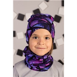 Комплект шапка и шарф Колючий-темный Фиолетовый