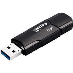 Флешка Smartbuy 8GBCLU-K3, 8 Гб, USB3.0, чт до 175 Мб/с, зап до 25 Мб/с, черная