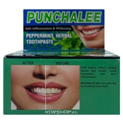 Растительная зубная паста с мятой Punchalee, Таиланд, 25 г Акция