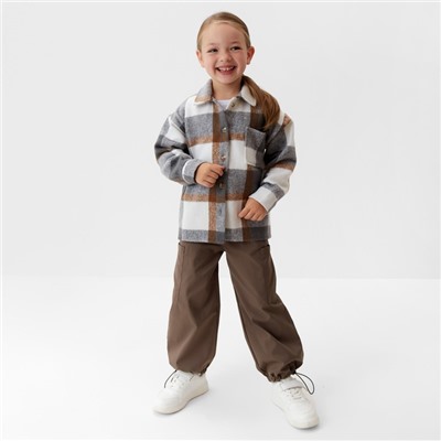 Рубашка детская KAFTAN утеплённая, цвет серо-бежевый, размер 34 (122-128 см)