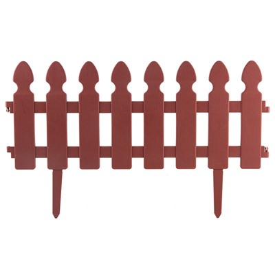 Забор "Штакетник" декоративный L=2м, H=21см (4шт по 50см и 8 ножек) терракотовый