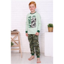 Детская пижама с брюками Охотник длинный рукав Зеленый