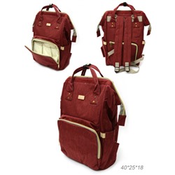 Рюкзак женский для мам, сумка на коляску для прогулок 40х25х18 см  / MX-1 / бордовый