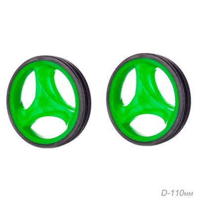 Комплект опорных колес без кронштейна, пластиковые колеса, Зеленый 2шт / BWWP-3 / уп 100