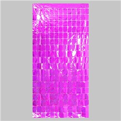 Праздничный занавес голография, 100 × 200 см., цвет фуксия