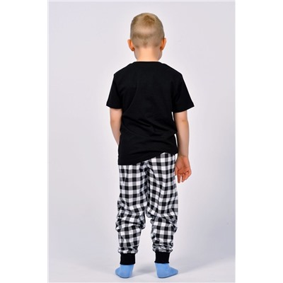 Пижама с брюками для мальчика 92210 Черный/черная клетка