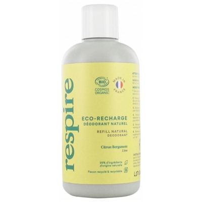 Respire ?co-Recharge D?odorant Naturel Citron Bergamote Bio 150 ml