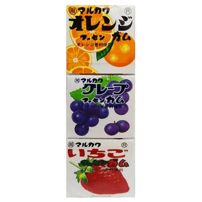 Жевательная резинка Ассорти(клубника, виноград, апельсин) Marukawa, Япония 3 шт.