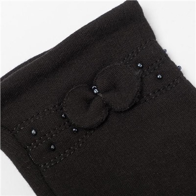 Перчатки женские "Бантик", размер 19, цвет чёрный
