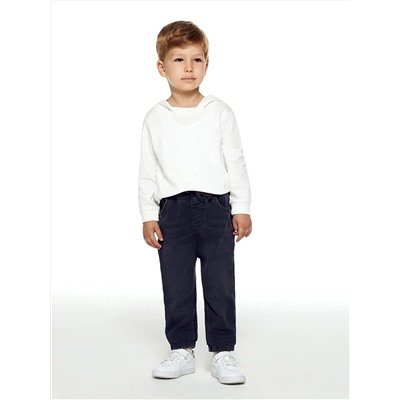 Джинсовые брюки для мальчика с эластичным поясом однотонные