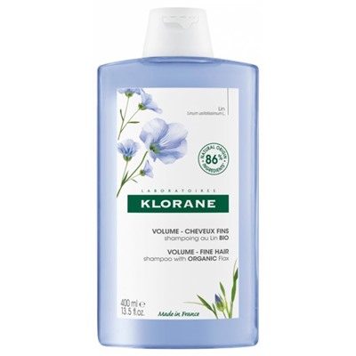Klorane Volume - Cheveux Fins Shampoing au Lin Bio 400 ml