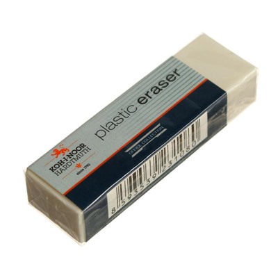 Ластик Koh-I-Noor синтетика PLASTIC 4770 60 х 18 х 12 мм, белый, индивидуальная упаковка