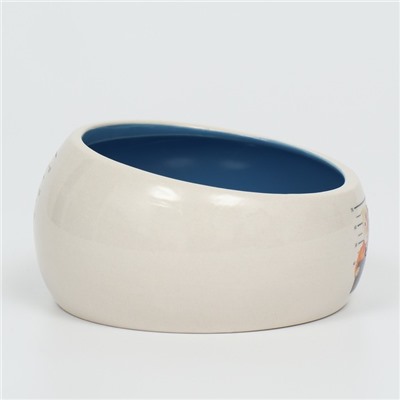 Миска керамическая со скошенным краем "Tasty" 200мл, 10,5 х 5,6 см, голубая