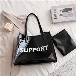 Комплект сумка и косметичка, арт А34 цвет:чёрный