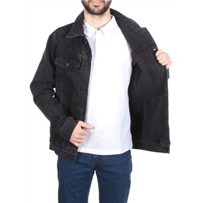 5922 BLACK Куртка джинсовая мужская VH JEANS (80% хлопок, 15% полиамид, 5% спандекс)