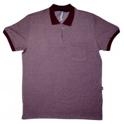 Рубашка-поло с карманом (Fayz-M), пике, бордовый (молния)