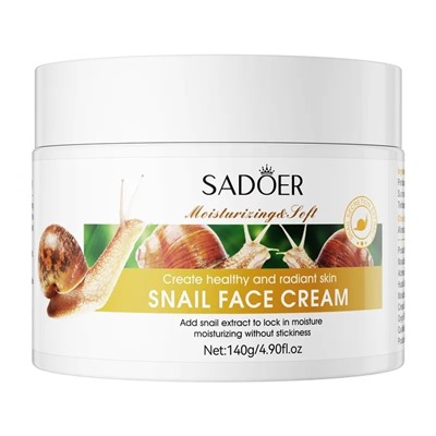 SADOER Омолаживающий крем с муцином улитки  Snail  Moisturizer Cream, 140 гр.