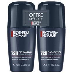Biotherm Homme Day Control Extreme Protection Anti-Transpirant Non-Stop 72H Roll-On Lot de 2 x 75 ml