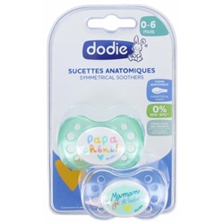 Dodie 2 Sucettes Anatomiques Silicone 0-6 Mois A31
