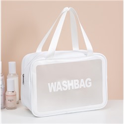 Дорожная прозрачная сумка WASH BAG, косметичка, непромокаемая, БЕЛАЯ (2717)