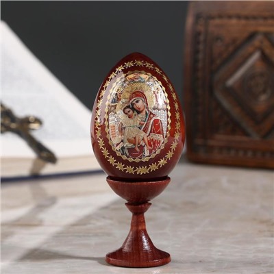 Сувенир Яйцо на подставке икона "Божья Матерь Достойно есть"